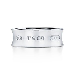AUTHENTIC TIFFANY & CO  -  Sterling Silver Concave Band 1837 Ring